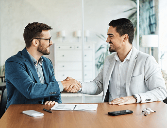Two people shaking hands