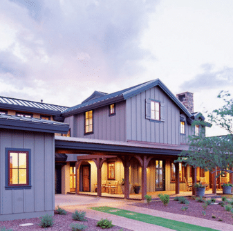 Farmhouse with gray exterior siding installed by Nelson Exteriors in Marietta, GA
