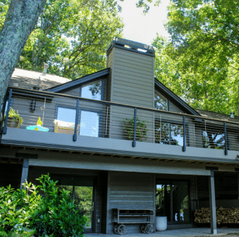 Modern home with dark gray siding installed by Nelson Exteriors in Marietta, GA